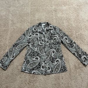 Long Sleeve Paisley Button Down
